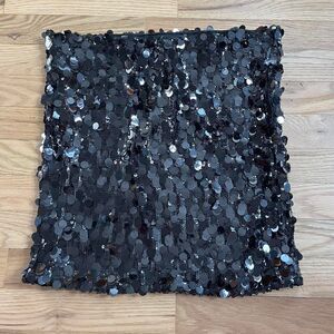 DKNY black sequin above the knee skirt NEW with tags size medium New Years